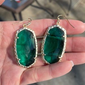 Emerald Kendra Scott earrings with gold metal